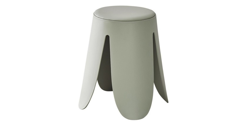 Tabouret OSTIN coloris Gris-Vert, grâce a son design atypique il s'adapte a tous types de salon
