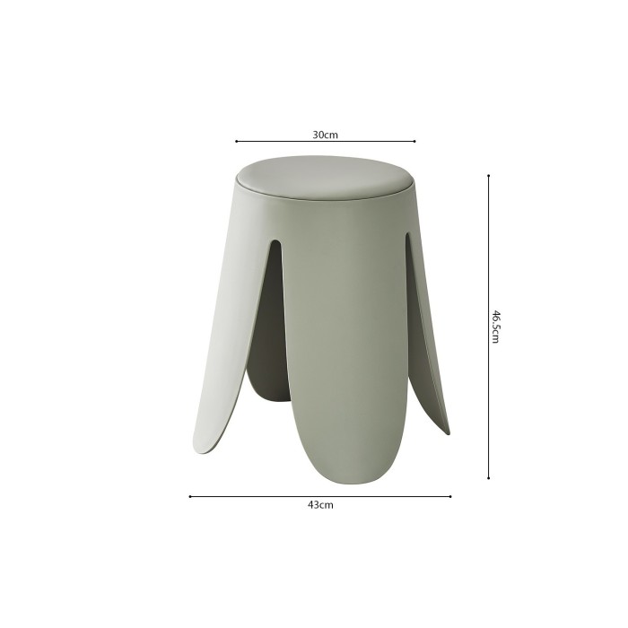 Tabouret OSTIN coloris Gris-Vert, grâce a son design atypique il s'adapte a tous types de salon