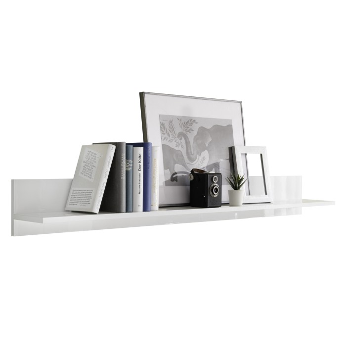 Etagère murale, collection JET, coloris blanc laqué brillant