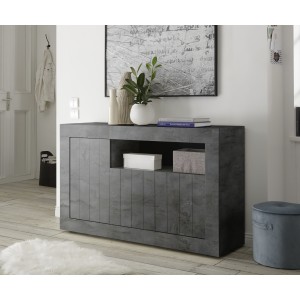 Buffet 3 portes battantes en bois, coloris gris foncé, collection URBAN