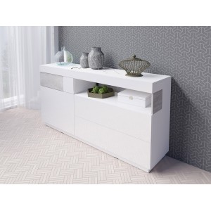 Buffet collection KILES 170cm, Coloris blanc et gris. Style design