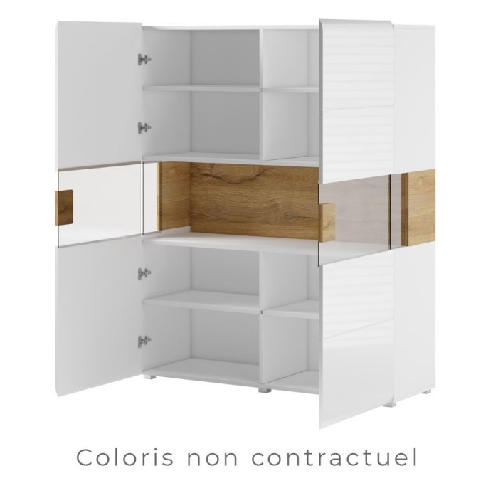 Vitrine double portes collection OHIO. Couleur gris anthracite et chêne