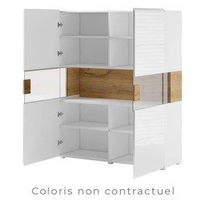 Vitrine double portes collection OHIO. Couleur gris anthracite et chêne