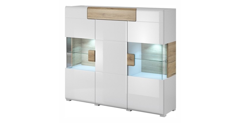 Buffet XL150cm collection OHIO. Coloris blanc et chêne.