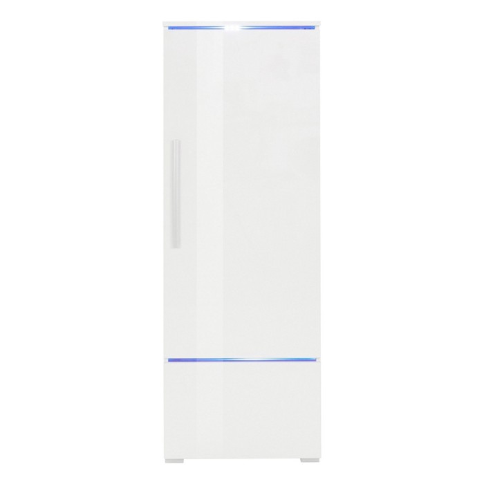 Vitrine collection RIO modèle haut, coloris blanc. Ouverture à droite