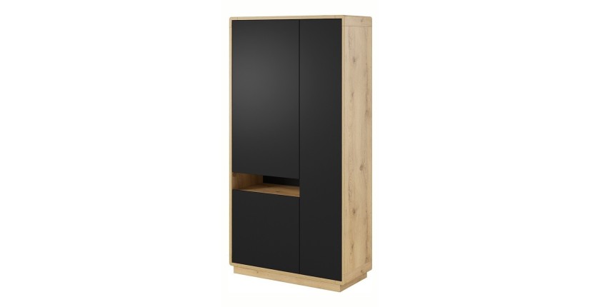 Armoire design avec niche collection VILLA. Couleur chêne et noir