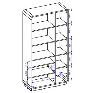 Armoire design avec niche collection VILLA. Couleur chêne et noir
