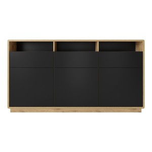 Buffet 180cm collection VILLA. Couleur chêne et noir