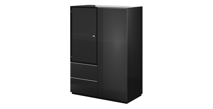Buffet haut collection ZANTE. Coloris noir brillant pailleté