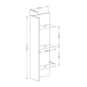 Étagère verticale collection ZANTE. Coloris blanc brillant