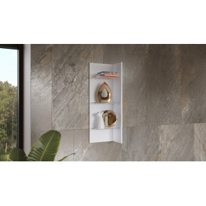 Étagère verticale collection ZANTE. Coloris blanc brillant