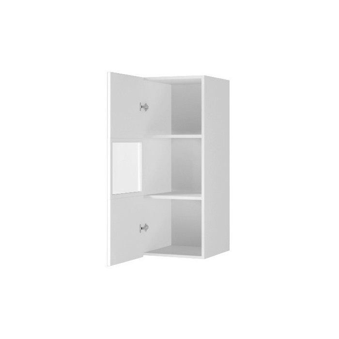 Vitrine suspendue, 1 porte vitrée collection ZANTE. Coloris blanc brillant
