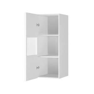 Vitrine suspendue, 1 porte vitrée collection ZANTE. Coloris blanc brillant