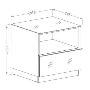 Petit Meuble TV ou meuble d'appoint 50cm collection ZANTE avec 1 tiroir et une niche. Couleur blanc brillant