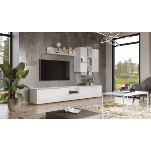 Meuble TV 180cm collection ZANTE avec 2 portes et 1 tiroir. Couleur blanc brillant