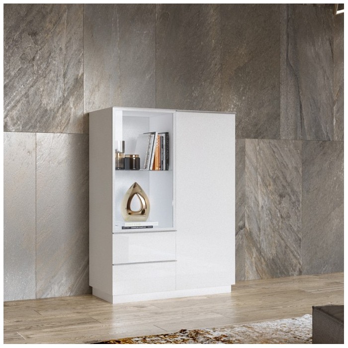 Buffet haut collection ZANTE. Coloris blanc brillant