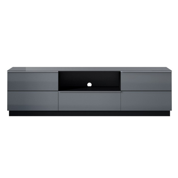Meuble TV 180cm collection ZANTE avec 2 portes et 1 tiroir. Couleur noir et gris brillant