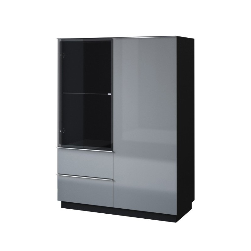 Buffet haut collection ZANTE. Coloris noir et gris brillant