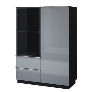 Buffet haut collection ZANTE. Coloris noir et gris brillant