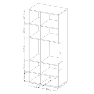 Vitrine collection KILES coloris gris anthracite et chêne. Modèle vitrine à droite