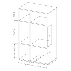 Buffet haut collection KILES deux portes. Coloris gris anthracite et chêne. Porte vitrée à droite