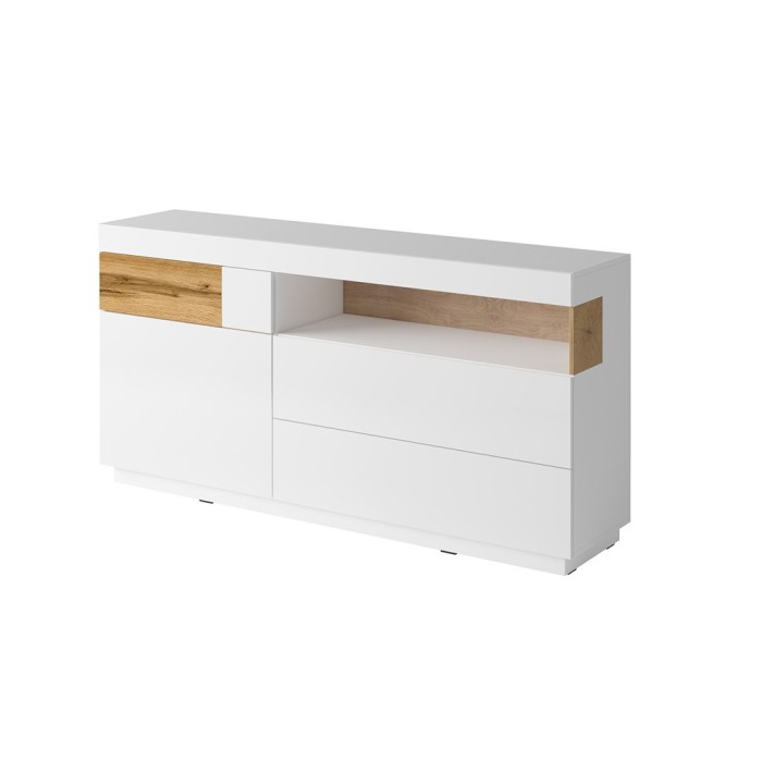Buffet collection KILES 170cm, Coloris blanc et chêne. Style design