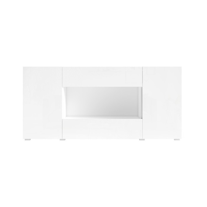 Buffet XL design 180cm pour salon couleur blanc brillant collection PAROS