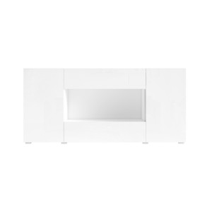 Buffet XL design 180cm pour salon couleur blanc brillant collection PAROS