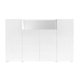 Buffet haut XL avec 4 portes et 1 niche couleur blanc brillant collection PAROS