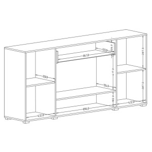 Buffet XL design 180cm pour salon couleur gris aspect béton collection PAROS