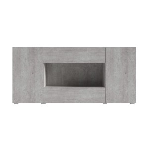 Buffet XL design 180cm pour salon couleur gris aspect béton collection PAROS