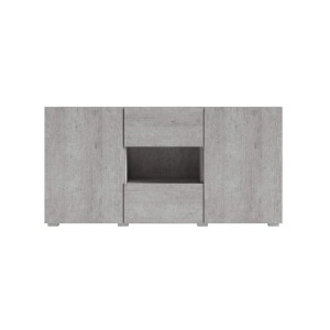 Buffet design 140cm pour salon couleur gris effet béton collection PAROS