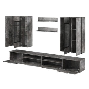 Composition XL de 8 meubles design pour salon effet ardoise collection CONNOR