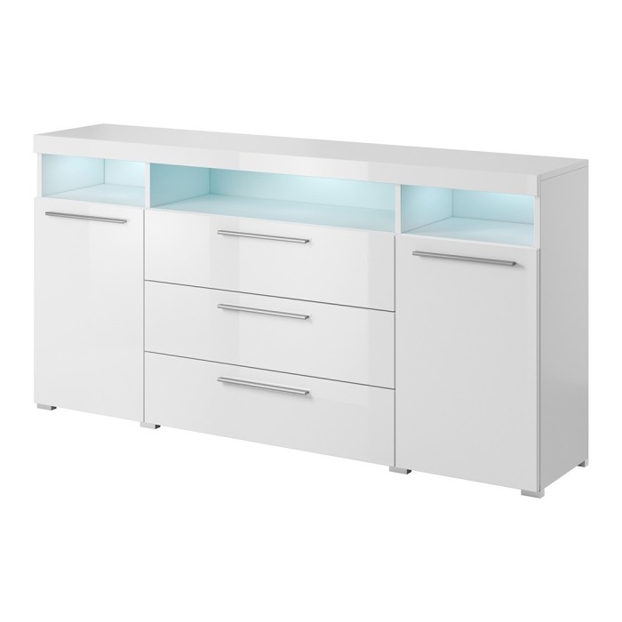 Buffet 180cm pour salon couleur blanc brillant collection BOMBAY