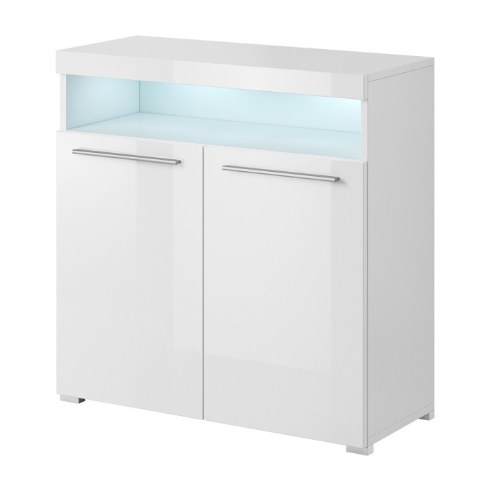 Buffet 90cm pour salon couleur blanc brillant collection BOMBAY