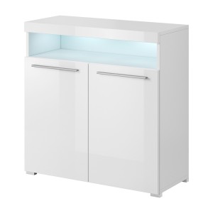 Buffet 90cm pour salon couleur blanc brillant collection BOMBAY