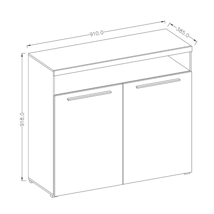 Buffet 90cm pour salon couleur gris effet ardoise collection BOMBAY