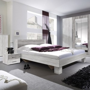 Lit adulte 160x200 collection IRINA. Coloris gris clair et gris foncé