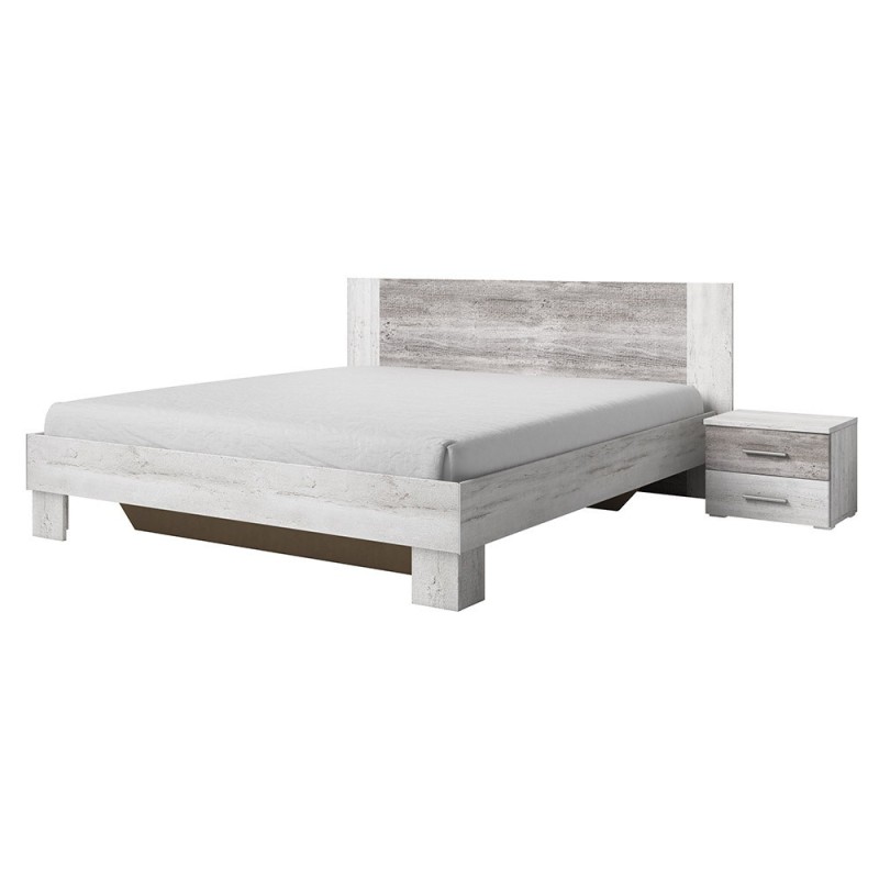 Lit adulte 180x200 collection IRINA. Coloris gris clair et gris foncé