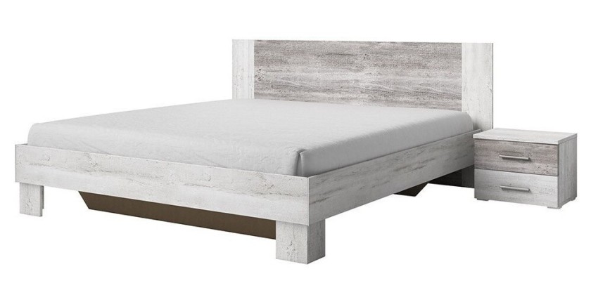 Lit adulte 180x200 collection IRINA. Coloris gris clair et gris foncé