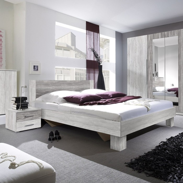 Lit adulte 180x200 collection IRINA. Coloris gris clair et gris foncé