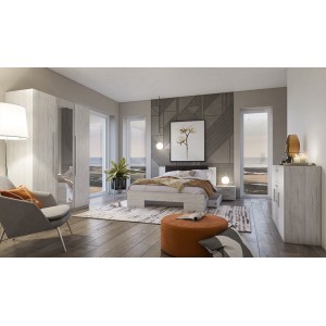 Lit adulte 180x200 collection IRINA. Coloris gris clair et gris foncé