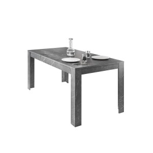 Table extensible COLOMARMO - Noir effet marbre - 180x90cm - Idéal pour une salle à manger design et tendance.