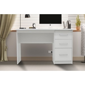 Bureau de la collection PRAGUE 3 tiroirs Blanc