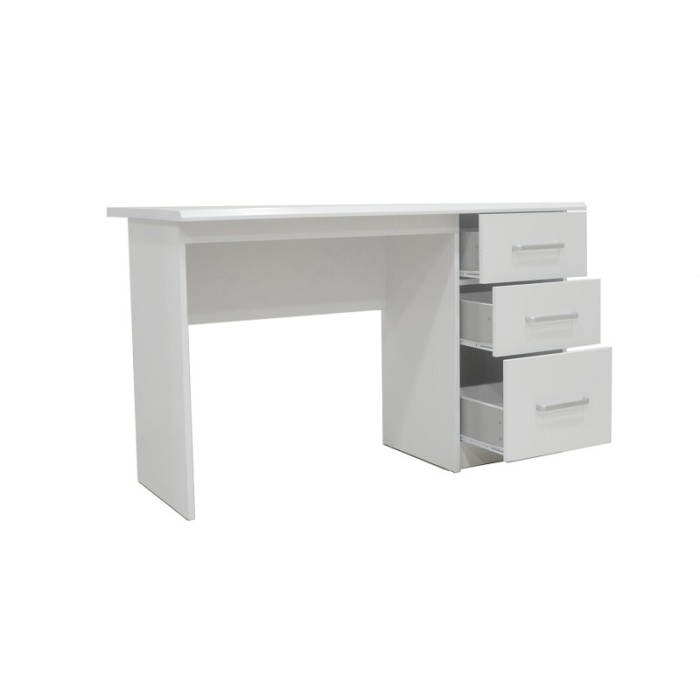 Bureau de la collection PRAGUE 3 tiroirs Blanc