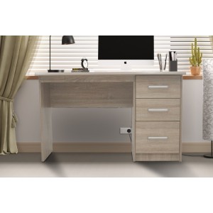 Bureau de la collection PRAGUE 3 tiroirs chêne sonoma