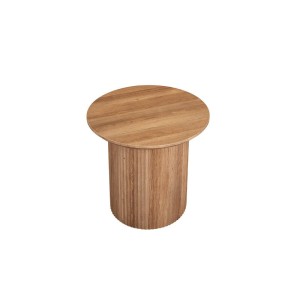 Table basse collection VAGOS effet chêne vieilli diamètre 50 cm