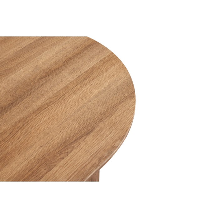 Table basse collection VAGOS effet chêne vieilli diamètre 50 cm