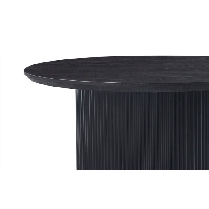 Table basse VAGOS – Effet bois brun foncé – Ronde – Diamètre 80 cm – Design élégant et robuste