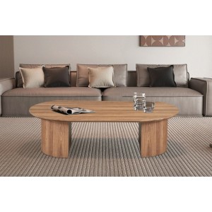 Table basse collection VAGOS effet chêne vieilli longueur 120 cm